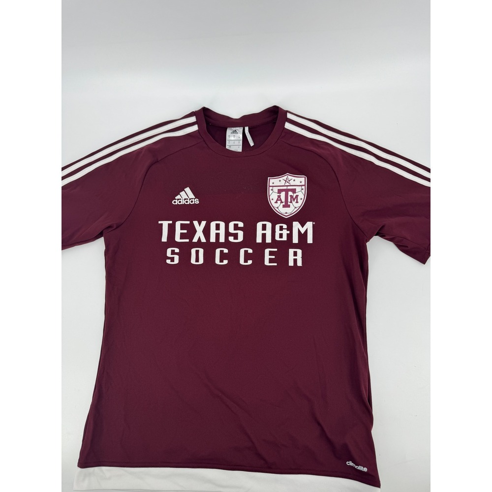 Adidas Texas A&M Soccer Jersey Mens Medium Maroon Climalite Training Shirt NCAA